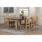 Creamy Wheat & Pecan Brown Distressed Dining Chair, Set of 2