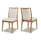 White & Gray Woven Open-Back Dining Chair, Set of 2