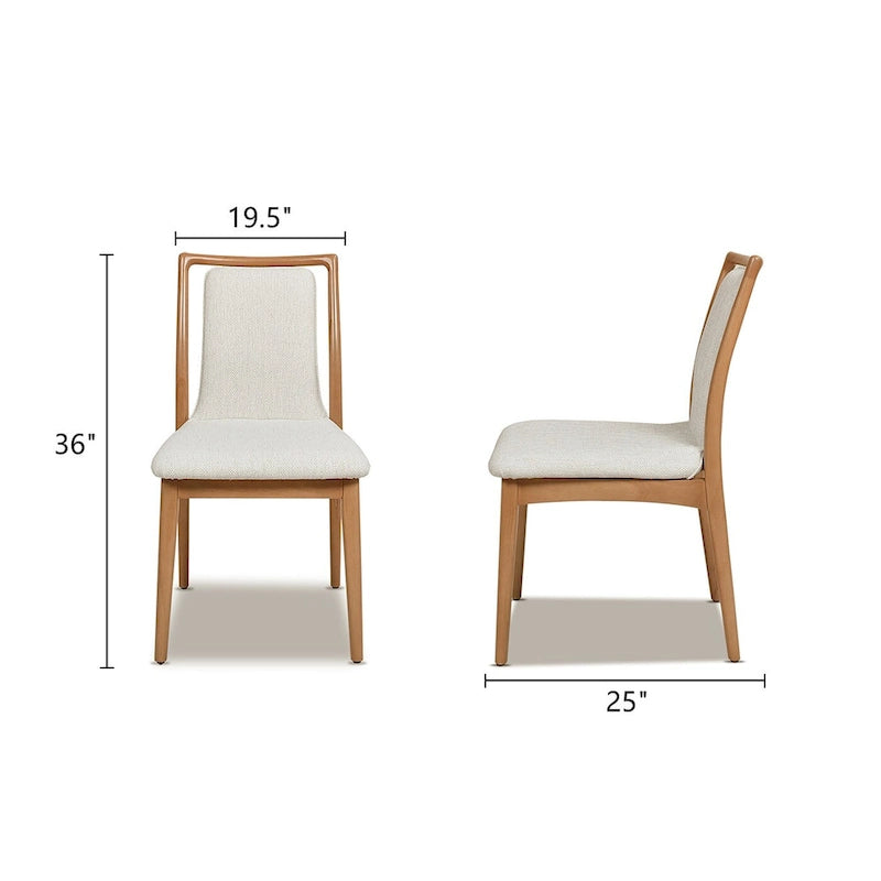 White & Gray Woven Open-Back Dining Chair, Set of 2