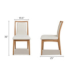 White & Gray Woven Open-Back Dining Chair, Set of 2