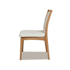 White & Gray Woven Open-Back Dining Chair, Set of 2