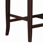 Brown Faux Leather Tufted High Bench, Wood Frame, 1-Person