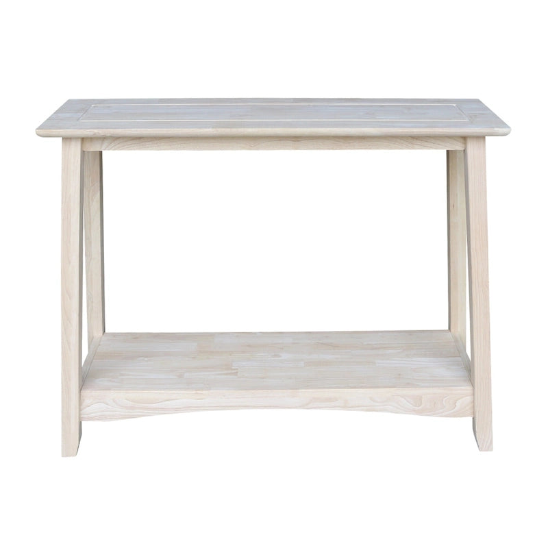 Unfinished Wood Console Table, Natural / Butcher Block Top