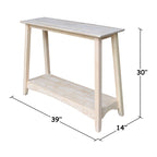 Unfinished Wood Console Table, Natural / Butcher Block Top