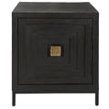 Black Geometric Cabinet End Table, Single