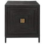 Black Geometric Cabinet End Table, Single