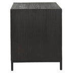 Black Geometric Cabinet End Table, Single