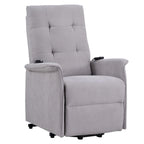 Gray Power Lift Recliner Chair with Massage Function, Single Seat