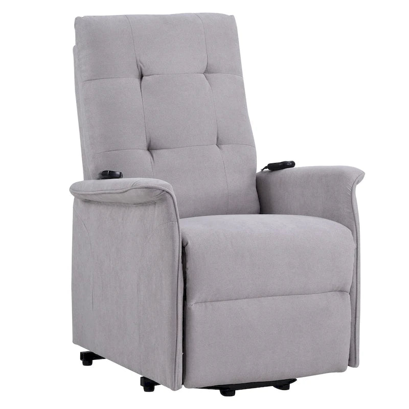 Gray Power Lift Recliner Chair with Massage Function, Single Seat