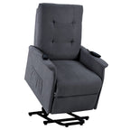 Gray Power Lift Recliner Chair with Massage Function, Single Seat