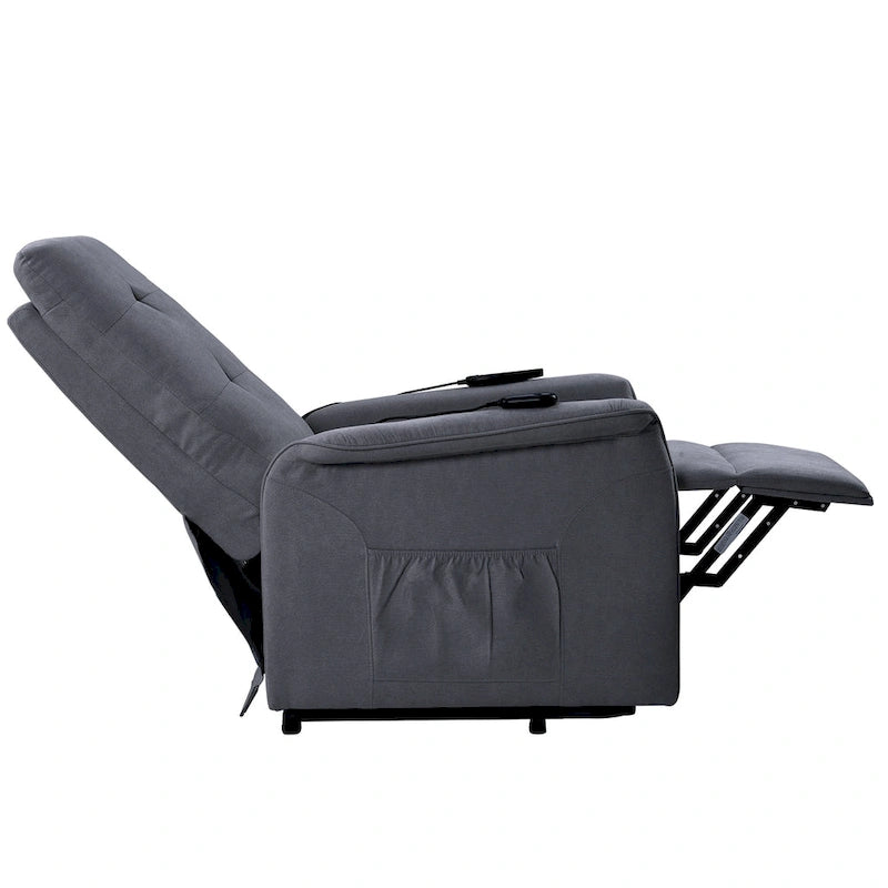 Gray Power Lift Recliner Chair with Massage Function, Single Seat