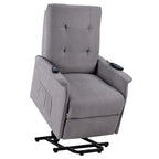 Gray Power Lift Recliner Chair with Massage Function, Single Seat