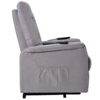 Gray Power Lift Recliner Chair with Massage Function, Single Seat