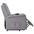 Gray Power Lift Recliner Chair with Massage Function, Single Seat