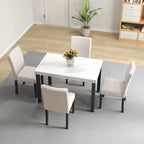 Five-piece dining set with imitation marble tabletop