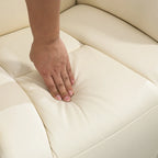 White Single-Seat Swivel Recliner with Footrest & PU Leather