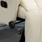 White Single-Seat Swivel Recliner with Footrest & PU Leather
