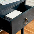 Navy / Antique White / Grey / Turquoise Matte Finish 2-Drawer Console Table for 1