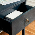 Navy / Antique White / Grey / Turquoise Matte Finish 2-Drawer Console Table for 1