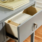 Navy / Antique White / Grey / Turquoise Matte Finish 2-Drawer Console Table for 1