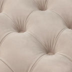 Tufted Velvet Ottoman with Gold Metal Frame, Emerald / Seafoam / Pale Taupe, 1-Seat