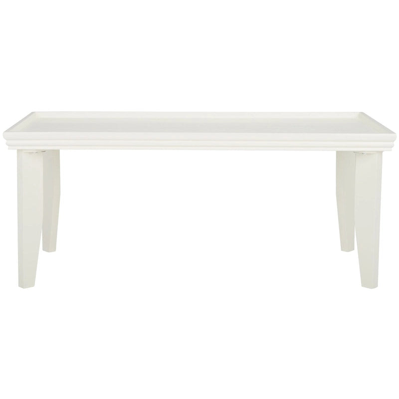 Coffee Table 47x24x20in Rectangular Curved Legs Sand/Ivory/Black