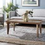 Coffee Table 47x24x20in Rectangular Curved Legs Sand/Ivory/Black