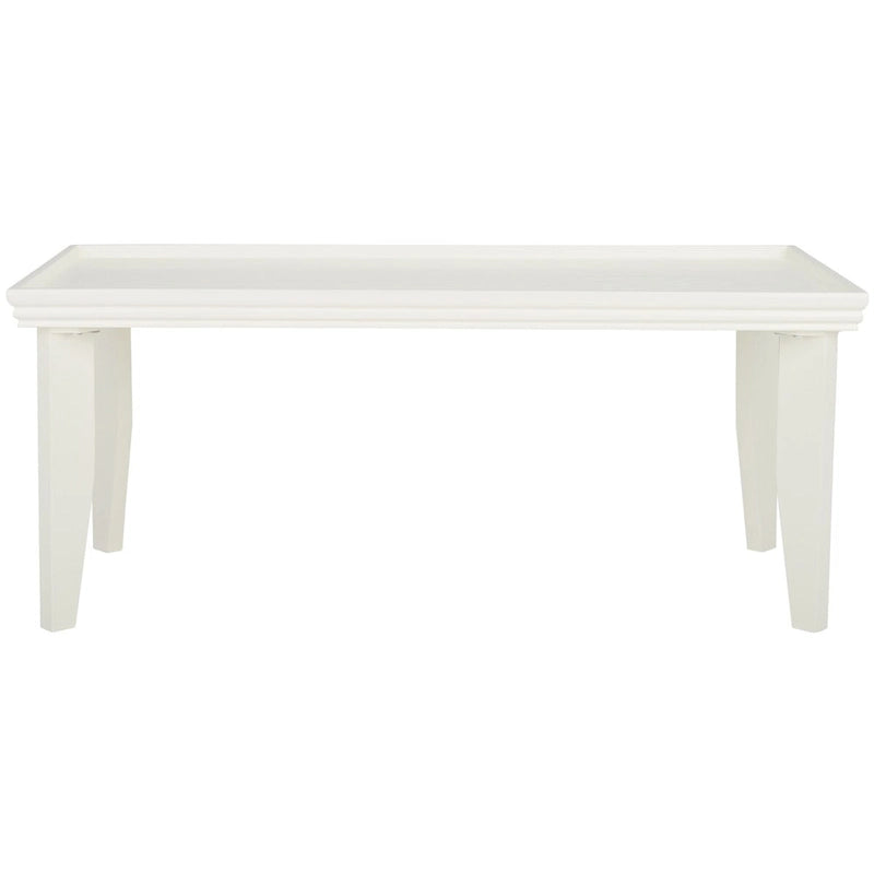 Coffee Table 47x24x20in Rectangular Curved Legs Sand/Ivory/Black