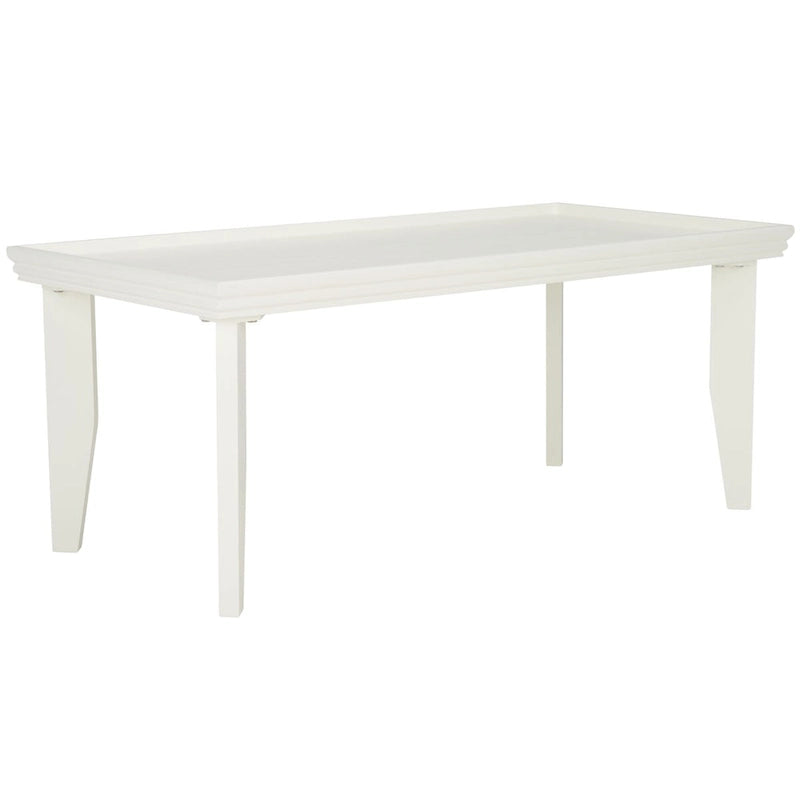 Coffee Table 47x24x20in Rectangular Curved Legs Sand/Ivory/Black