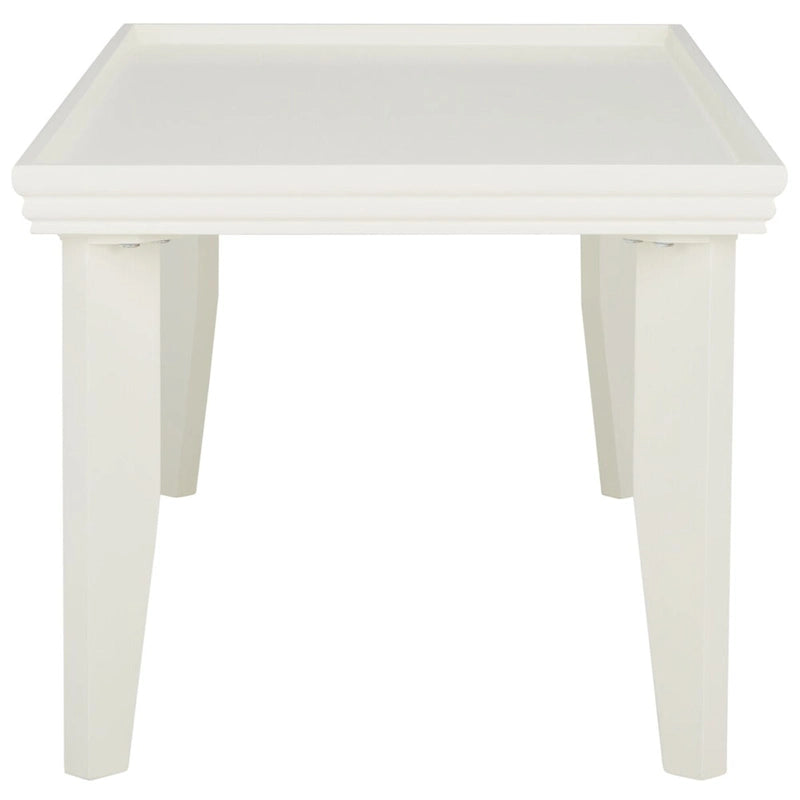 Coffee Table 47x24x20in Rectangular Curved Legs Sand/Ivory/Black