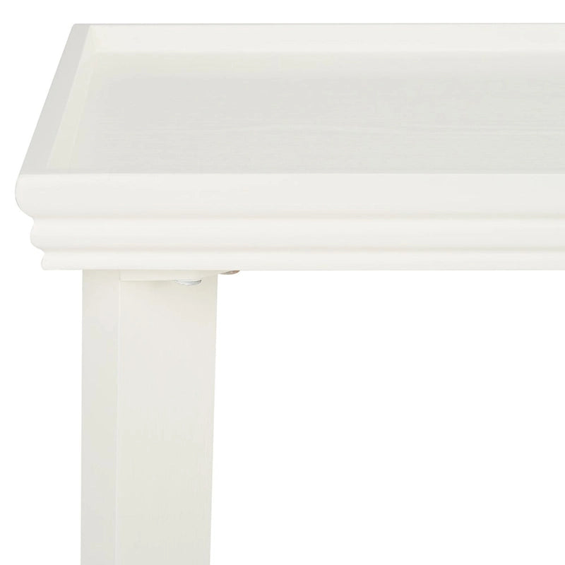 Coffee Table 47x24x20in Rectangular Curved Legs Sand/Ivory/Black