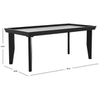 Coffee Table 47x24x20in Rectangular Curved Legs Sand/Ivory/Black