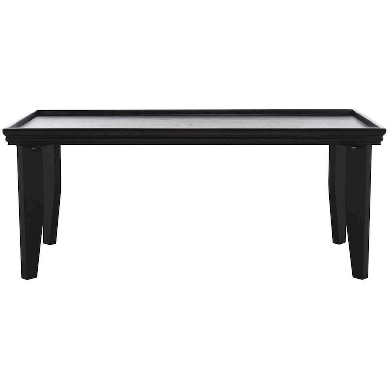 Coffee Table 47x24x20in Rectangular Curved Legs Sand/Ivory/Black