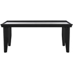 Coffee Table 47x24x20in Rectangular Curved Legs Sand/Ivory/Black