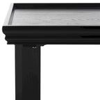 Coffee Table 47x24x20in Rectangular Curved Legs Sand/Ivory/Black