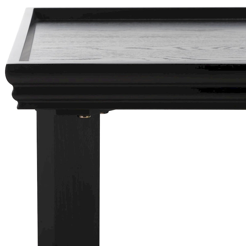 Coffee Table 47x24x20in Rectangular Curved Legs Sand/Ivory/Black
