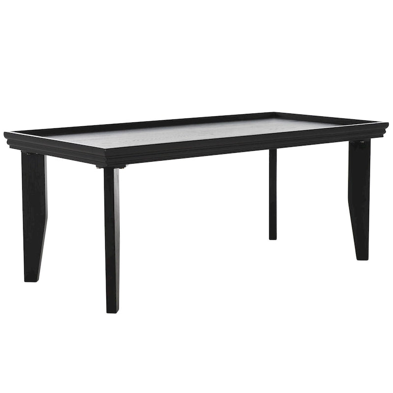 Coffee Table 47x24x20in Rectangular Curved Legs Sand/Ivory/Black