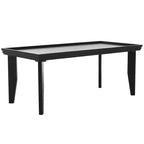 Coffee Table 47x24x20in Rectangular Curved Legs Sand/Ivory/Black