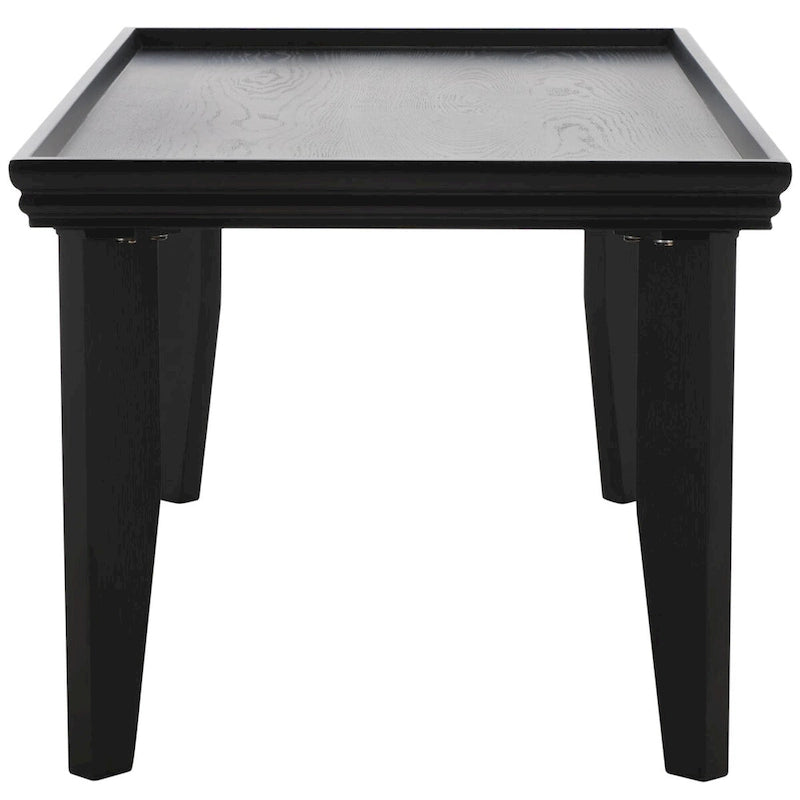 Coffee Table 47x24x20in Rectangular Curved Legs Sand/Ivory/Black