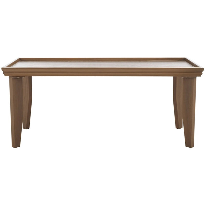 Coffee Table 47x24x20in Rectangular Curved Legs Sand/Ivory/Black