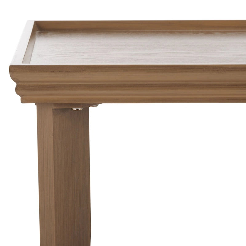 Coffee Table 47x24x20in Rectangular Curved Legs Sand/Ivory/Black