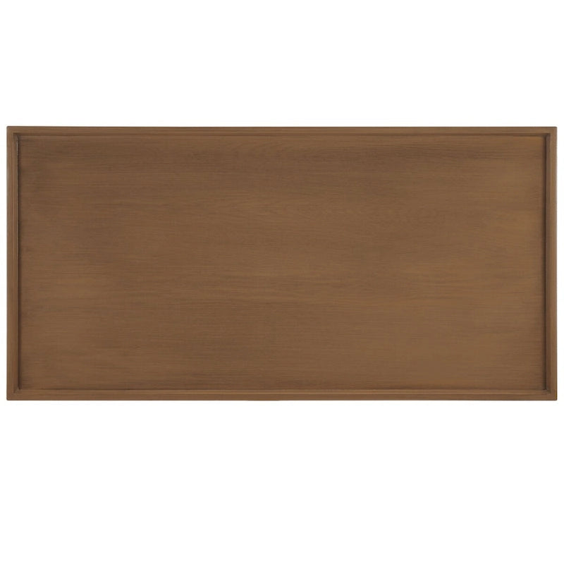 Coffee Table 47x24x20in Rectangular Curved Legs Sand/Ivory/Black