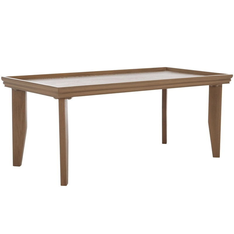 Coffee Table 47x24x20in Rectangular Curved Legs Sand/Ivory/Black