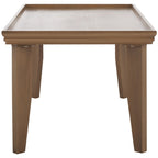 Coffee Table 47x24x20in Rectangular Curved Legs Sand/Ivory/Black