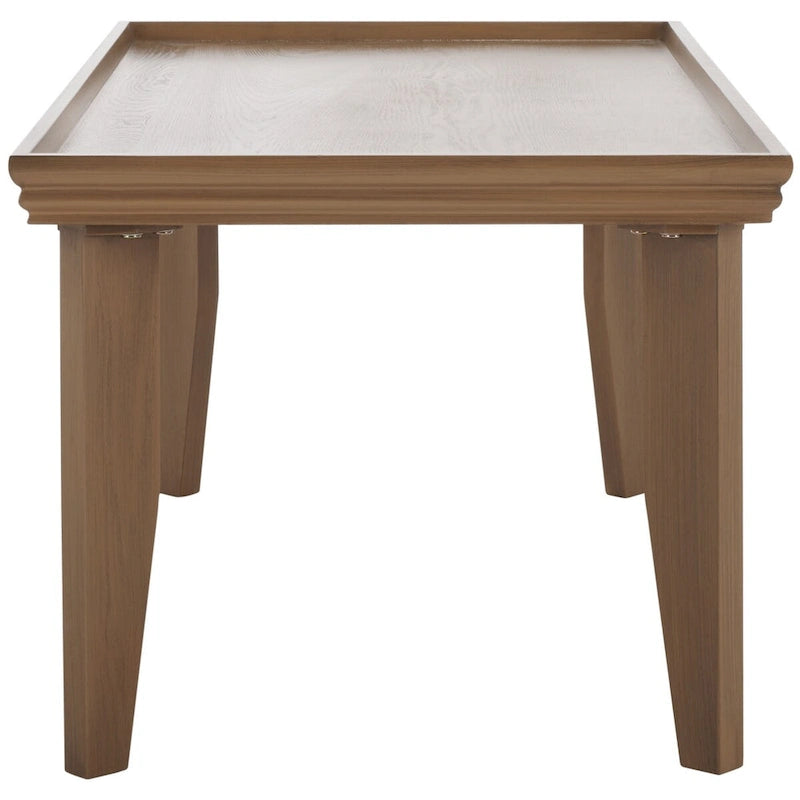 Coffee Table 47x24x20in Rectangular Curved Legs Sand/Ivory/Black