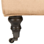 Button-Tufted Cocktail Ottoman, Single-Seat Footrest (Mushroom / Charcoal / Taupe / Golden Bronze)