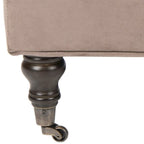 Button-Tufted Cocktail Ottoman, Single-Seat Footrest (Mushroom / Charcoal / Taupe / Golden Bronze)
