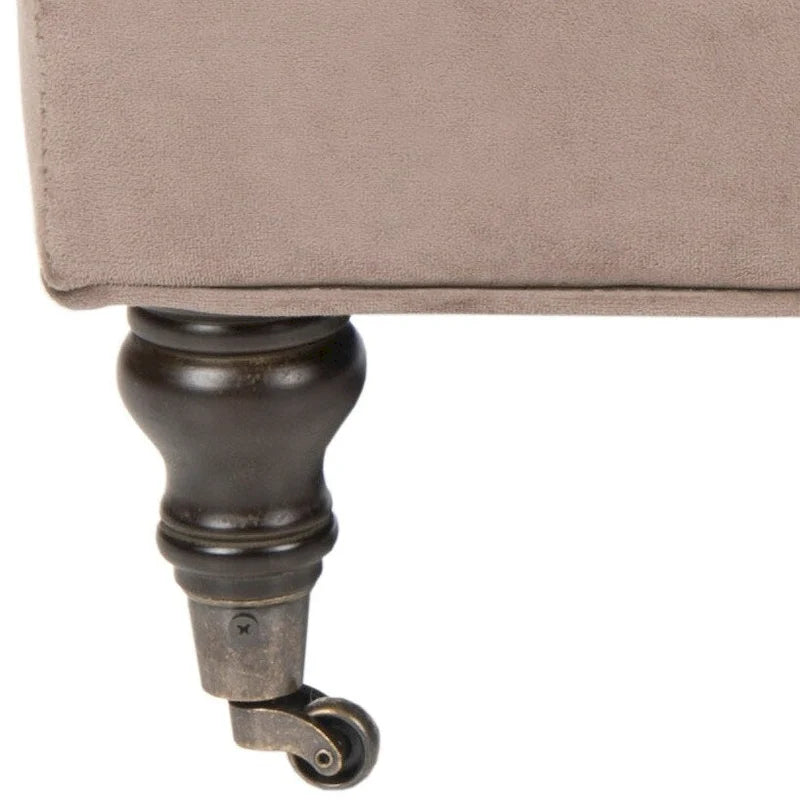 Button-Tufted Cocktail Ottoman, Single-Seat Footrest (Mushroom / Charcoal / Taupe / Golden Bronze)