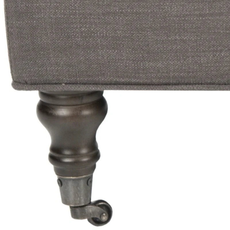 Button-Tufted Cocktail Ottoman, Single-Seat Footrest (Mushroom / Charcoal / Taupe / Golden Bronze)