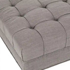 Button-Tufted Cocktail Ottoman, Single-Seat Footrest (Mushroom / Charcoal / Taupe / Golden Bronze)
